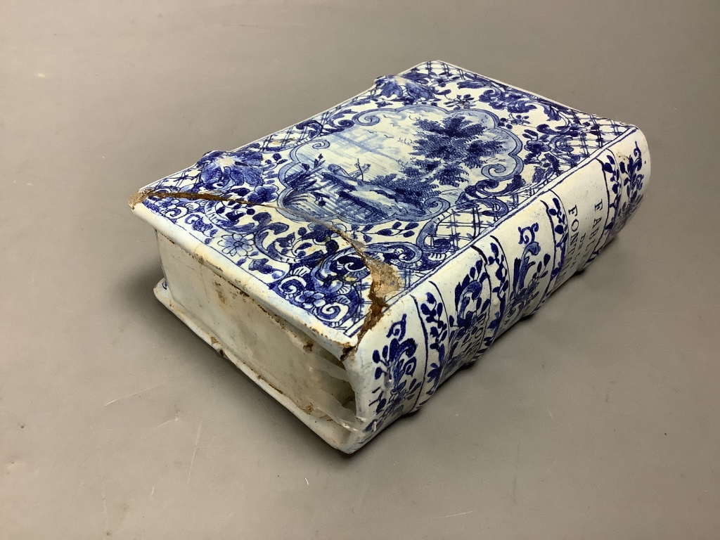 A Dutch Delft box shaped as a book